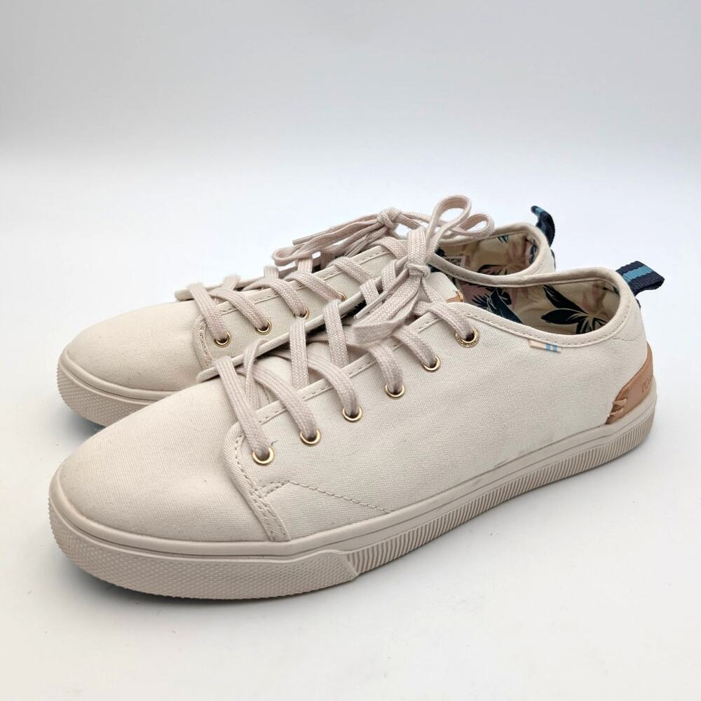 Toms Travel Lite Low Round Toe Lace Up Sneakers Women's White Size US10 EU42